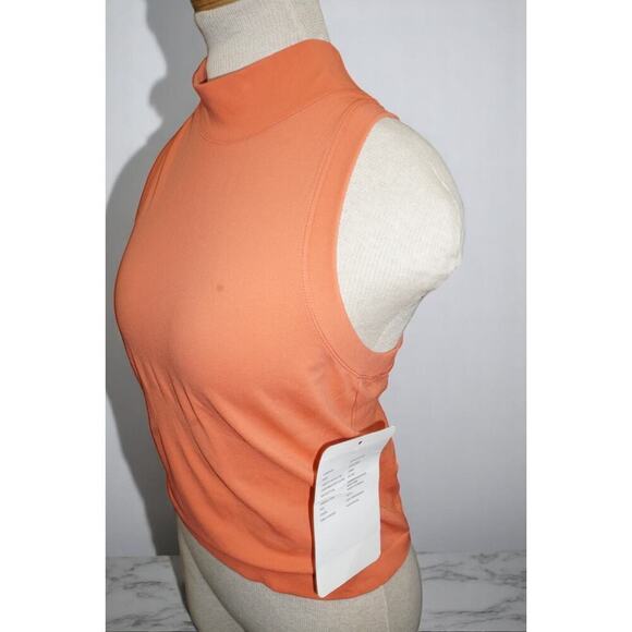 Athleta Momentum Mock Neck Tank – Soft Persimmon – Size Small – Nylon Sample - Picture 3 of 6